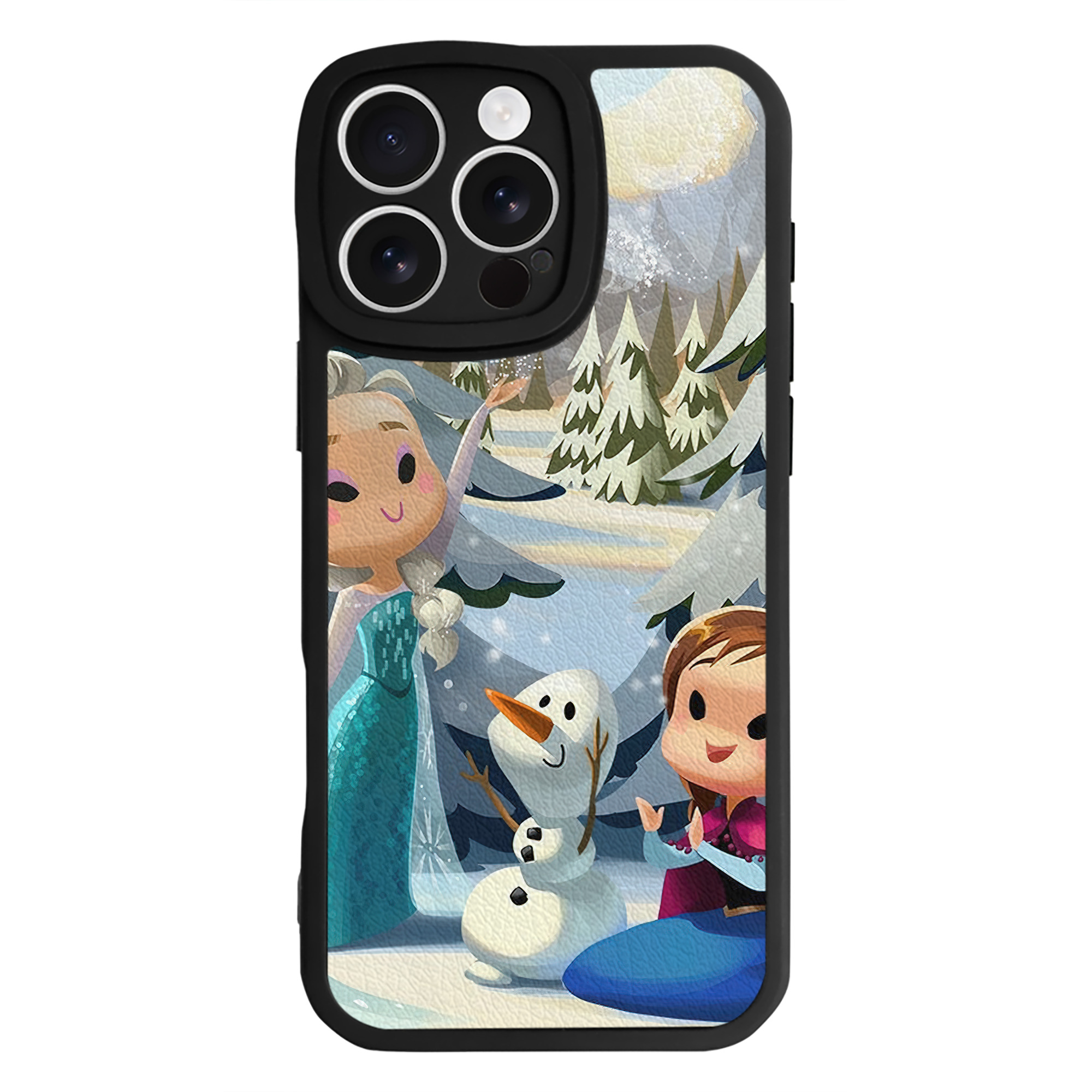 （画像用） アナと雪の女王 アンナ エルサ Frozen Anna Elsa 【iPhone 16シリーズ対応】シリコンスマホケース（レザー調） 材質：シリコン